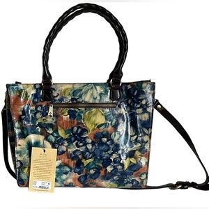 Patricia Nash Blu Clay Zacona Floral Tote Purse NWT